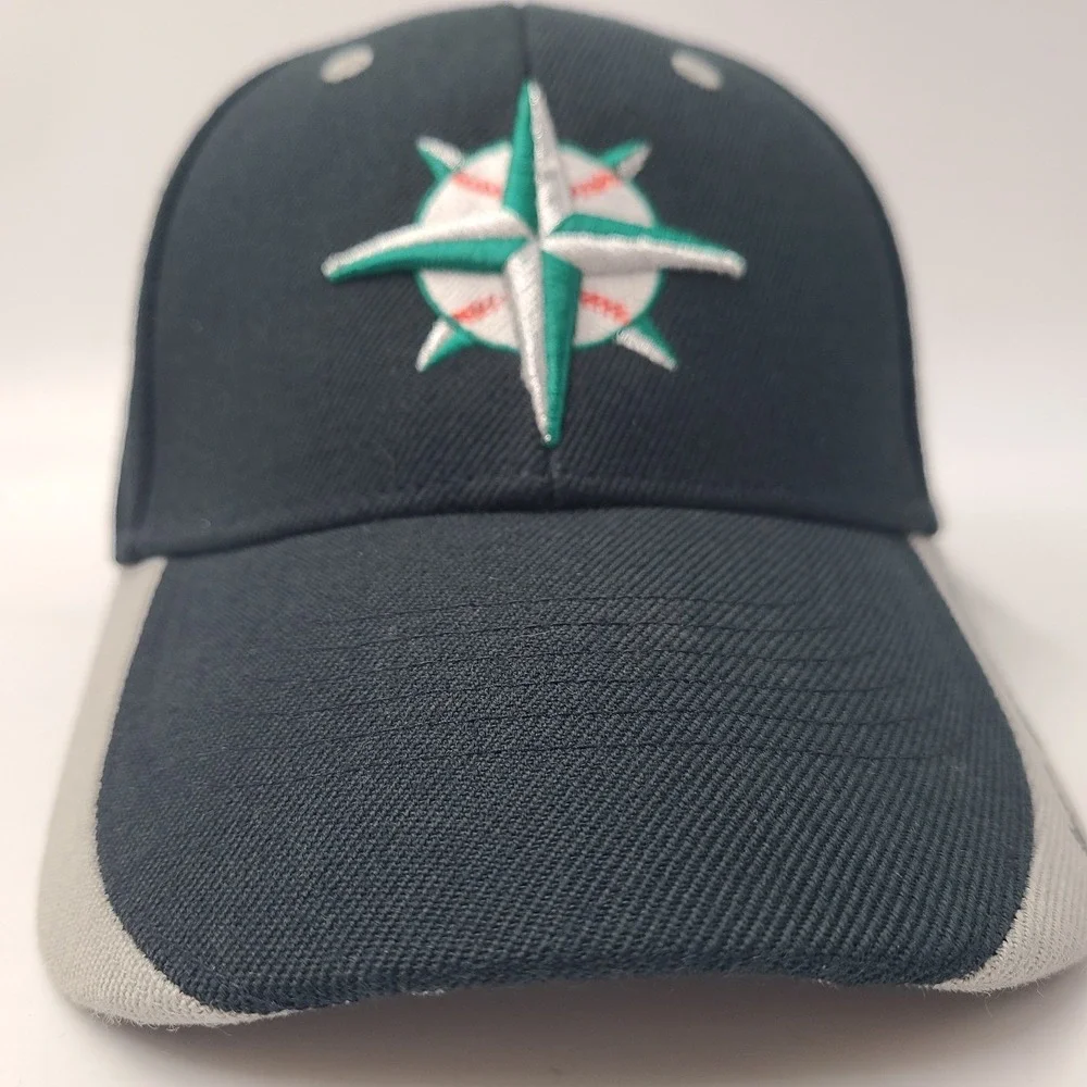 Seattle Mariners Hat Nike Adjustable Blue Wool Blend Compass Logo Men MLB Casual